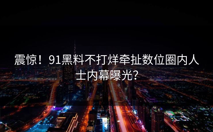 震惊！91黑料不打烊牵扯数位圈内人士内幕曝光？