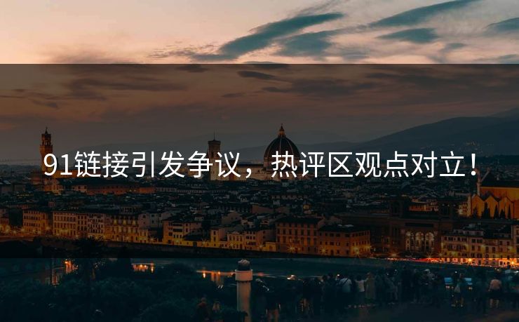 91链接引发争议，热评区观点对立！